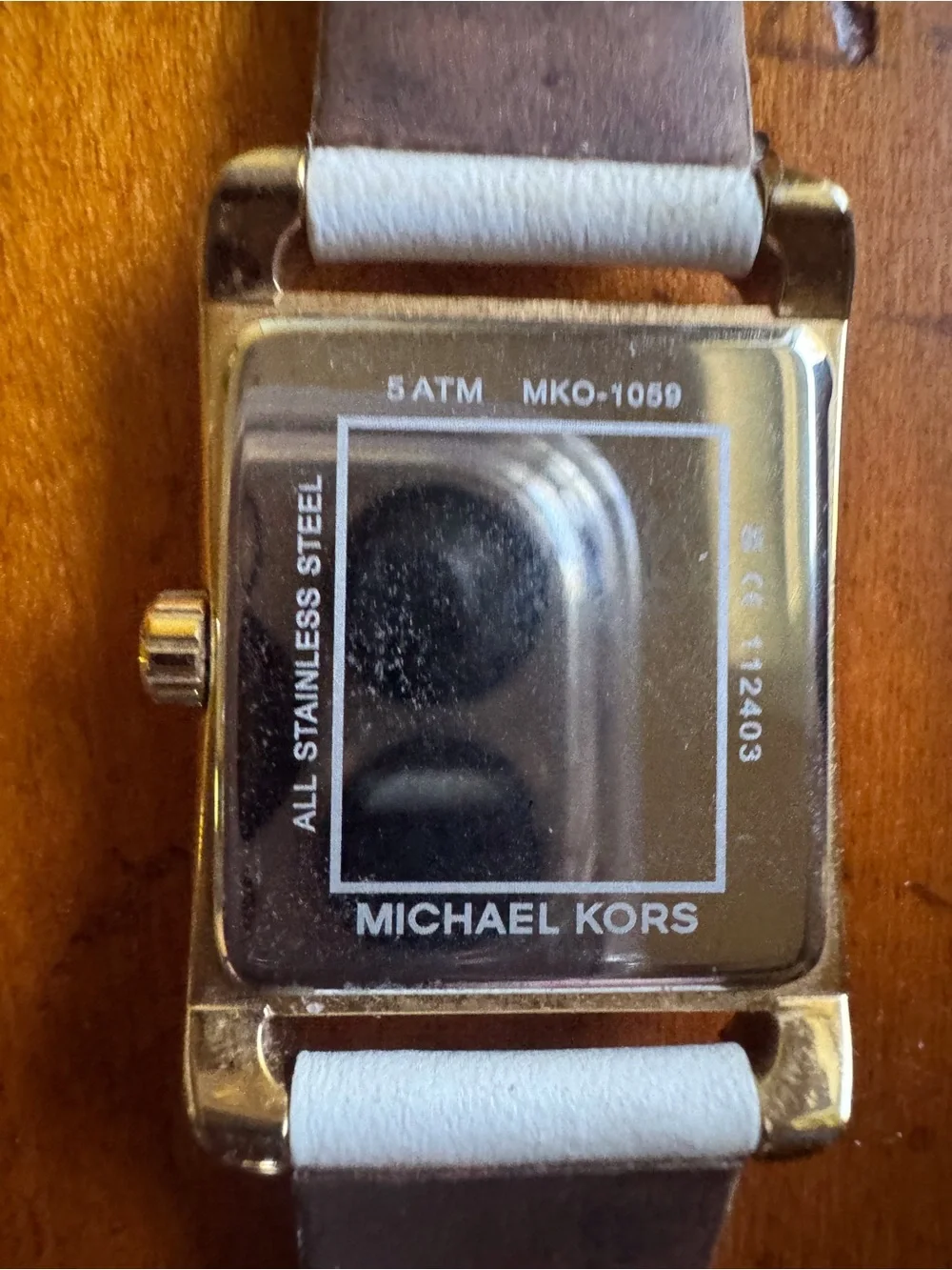Michael Kors Women's Gold Case White Leather Watch